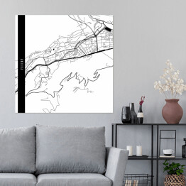 Plakat samoprzylepny Andora - mapy miast świata - biała
