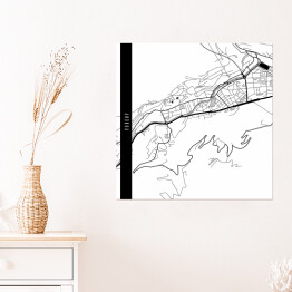 Plakat samoprzylepny Andora - mapy miast świata - biała
