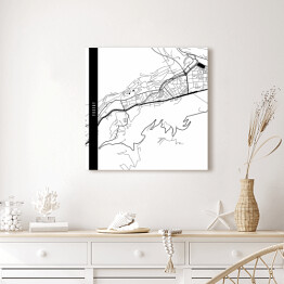 Obraz na płótnie Andora - mapy miast świata - biała