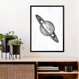 Obraz w ramie Szare planety - Saturn