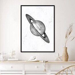 Plakat w ramie Szare planety - Saturn
