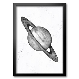 Obraz w ramie Szare planety - Saturn