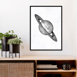 Plakat w ramie Szare planety - Saturn