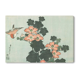 Obraz na płótnie Hokusai Katsushika "Hibiscus and Sparrow"