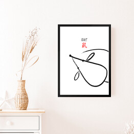 Obraz w ramie Chińskie znaki zodiaku - szczur