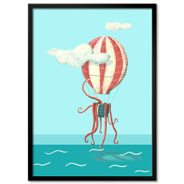 Plakat w ramie Nad wodą - balon