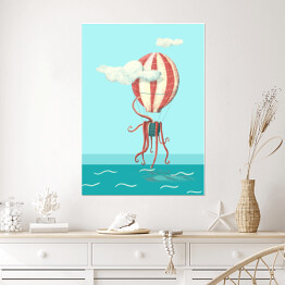 Plakat Nad wodą - balon