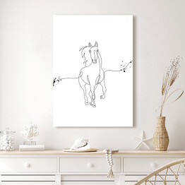 Obraz na płótnie Koń w galopie - białe konie