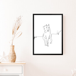 Obraz w ramie Koń w galopie - białe konie