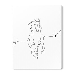 Obraz na płótnie Koń w galopie - białe konie