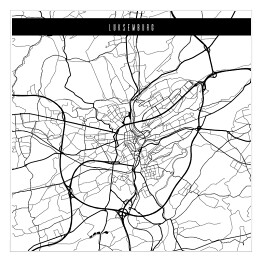 Plakat samoprzylepny Mapy miasta świata - Luksemburg - biała