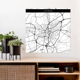 Plakat samoprzylepny Mapy miasta świata - Luksemburg - biała