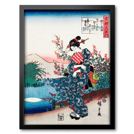 Obraz w ramie Utugawa Hiroshige Japońska kobieta Reprodukcja obrazu