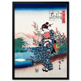 Plakat w ramie Utugawa Hiroshige Japońska kobieta Reprodukcja obrazu
