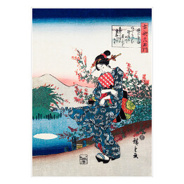 Plakat samoprzylepny Utugawa Hiroshige Japońska kobieta Reprodukcja obrazu