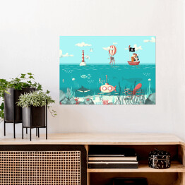 Plakat samoprzylepny Podwodny świat - całość