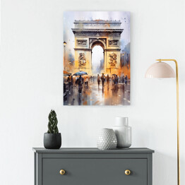 Obraz na płótnie Łuk Triumfalny. Akwarela Paryż