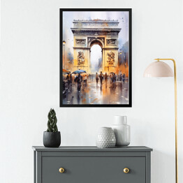 Obraz w ramie Łuk Triumfalny. Akwarela Paryż