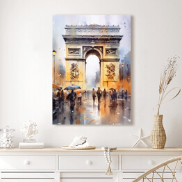Obraz klasyczny Łuk Triumfalny. Akwarela Paryż