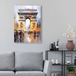 Obraz na płótnie Łuk Triumfalny. Akwarela Paryż