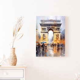 Obraz klasyczny Łuk Triumfalny. Akwarela Paryż