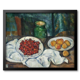 Obraz w ramie Paul Cezanne "Martwa natura z wiśniami i brzoskwiniami" - reprodukcja