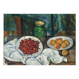 Plakat Paul Cezanne "Martwa natura z wiśniami i brzoskwiniami" - reprodukcja