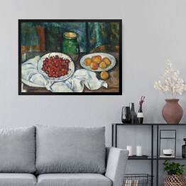 Obraz w ramie Paul Cezanne "Martwa natura z wiśniami i brzoskwiniami" - reprodukcja