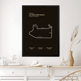 Obraz w ramie Las Vegas Strip Circuit - Tory wyścigowe Formuły 1