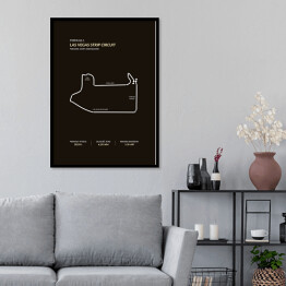 Plakat w ramie Las Vegas Strip Circuit - Tory wyścigowe Formuły 1