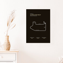 Plakat samoprzylepny Las Vegas Strip Circuit - Tory wyścigowe Formuły 1