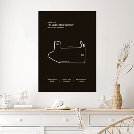 Plakat samoprzylepny Las Vegas Strip Circuit - Tory wyścigowe Formuły 1