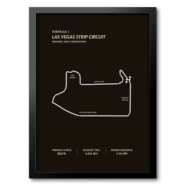 Obraz w ramie Las Vegas Strip Circuit - Tory wyścigowe Formuły 1