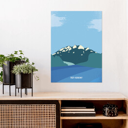 Plakat samoprzylepny Ilustracja - Trzy Korony Pieniny, górski krajobraz