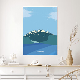 Plakat samoprzylepny Ilustracja - Trzy Korony Pieniny, górski krajobraz