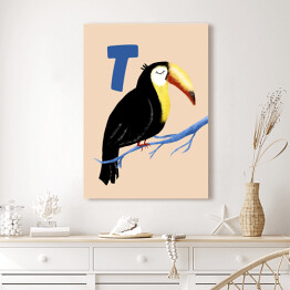 Obraz na płótnie Alfabet - T jak tukan