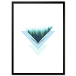 Plakat w ramie Geometria i natura - zamglony las 
