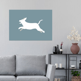 Plakat samoprzylepny Pies w biegu - ilustracja