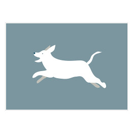 Plakat Pies w biegu - ilustracja