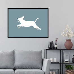 Plakat w ramie Pies w biegu - ilustracja