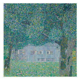 Plakat samoprzylepny Gustav Klimt "Wiejski dom nad jeziorem Attersee" - reprodukcja