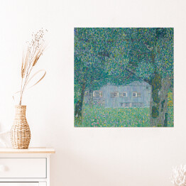 Plakat samoprzylepny Gustav Klimt "Wiejski dom nad jeziorem Attersee" - reprodukcja