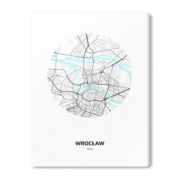 Obraz na płótnie Mapa Wrocławia w kole
