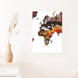 Plakat samoprzylepny Kolorowa mapa świata z motywem abstrakcyjnym