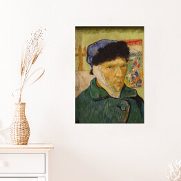 Plakat samoprzylepny Vincent van Gogh Autoportret z zabandażowanym uchem Reprodukcja obrazu