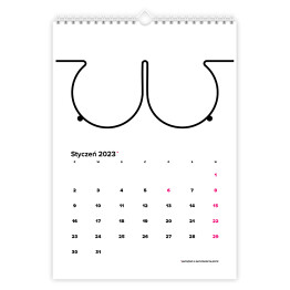 Kalendarz 13-stronicowy Kalendarz z piersiami biały