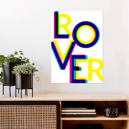 Plakat samoprzylepny Typografia - love, rover, rower