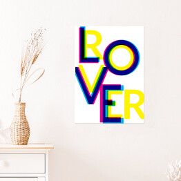 Plakat samoprzylepny Typografia - love, rover, rower