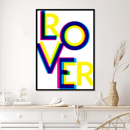 Plakat w ramie Typografia - love, rover, rower