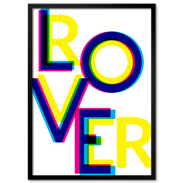 Plakat w ramie Typografia - love, rover, rower